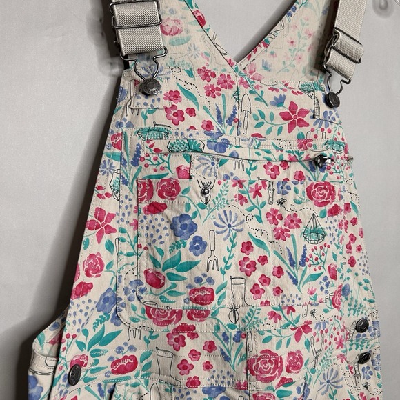 Duluth Trading Heirloom Gardening Overalls S Floral Cargo Utility Jumpsuit - Picture 6 of 9